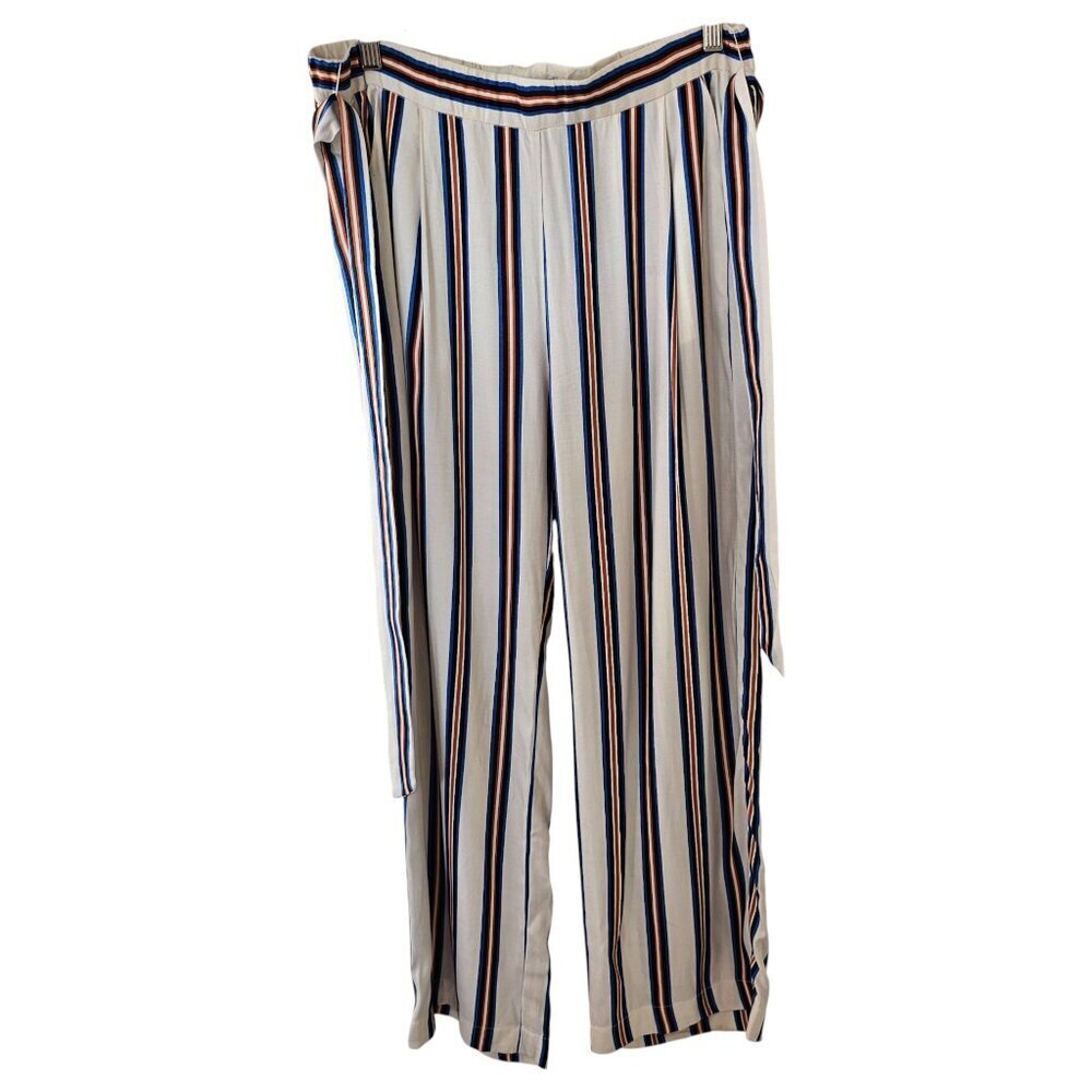Suncoo Light Beige Blue Orange Striped Pants Sz T0 XS